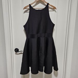 Black Halter-style Skater Dress 2X